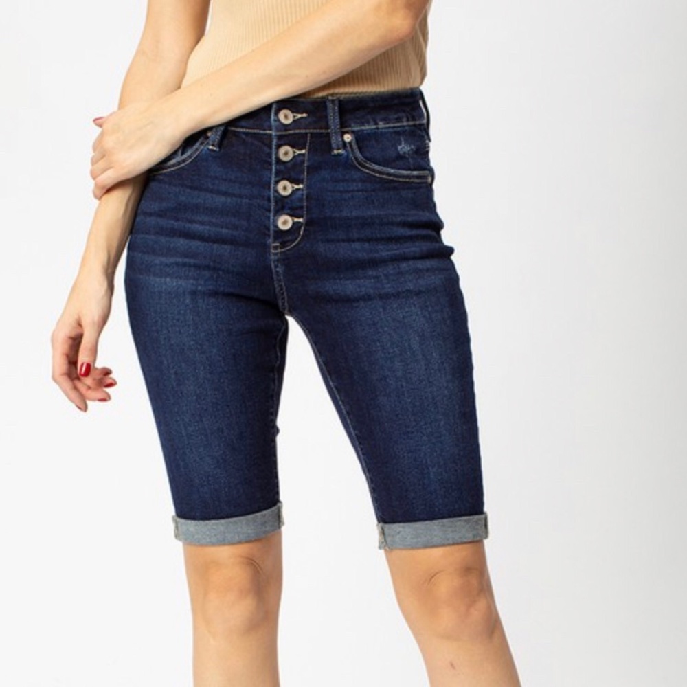 Kan Can Bermuda Jean Button-fly Shorts